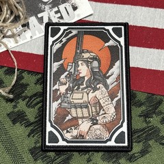 Woman Warrior Tactical Hook Loop Patch High Quality 2×3.5”