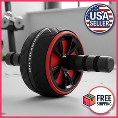 Ab Roller Wheel Core Abdominal Exercise Workout Home Gym Fitness Equipment Black
