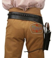 USA SELLER 44/45 Cal Holster Gun Belt Drop Loop 100% LEATHER Western RIG SASS