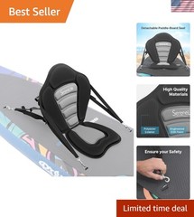 Detachable SUP Seat: Adjustable Ergonomic Kayak & Paddle Board Seat – Deep Black
