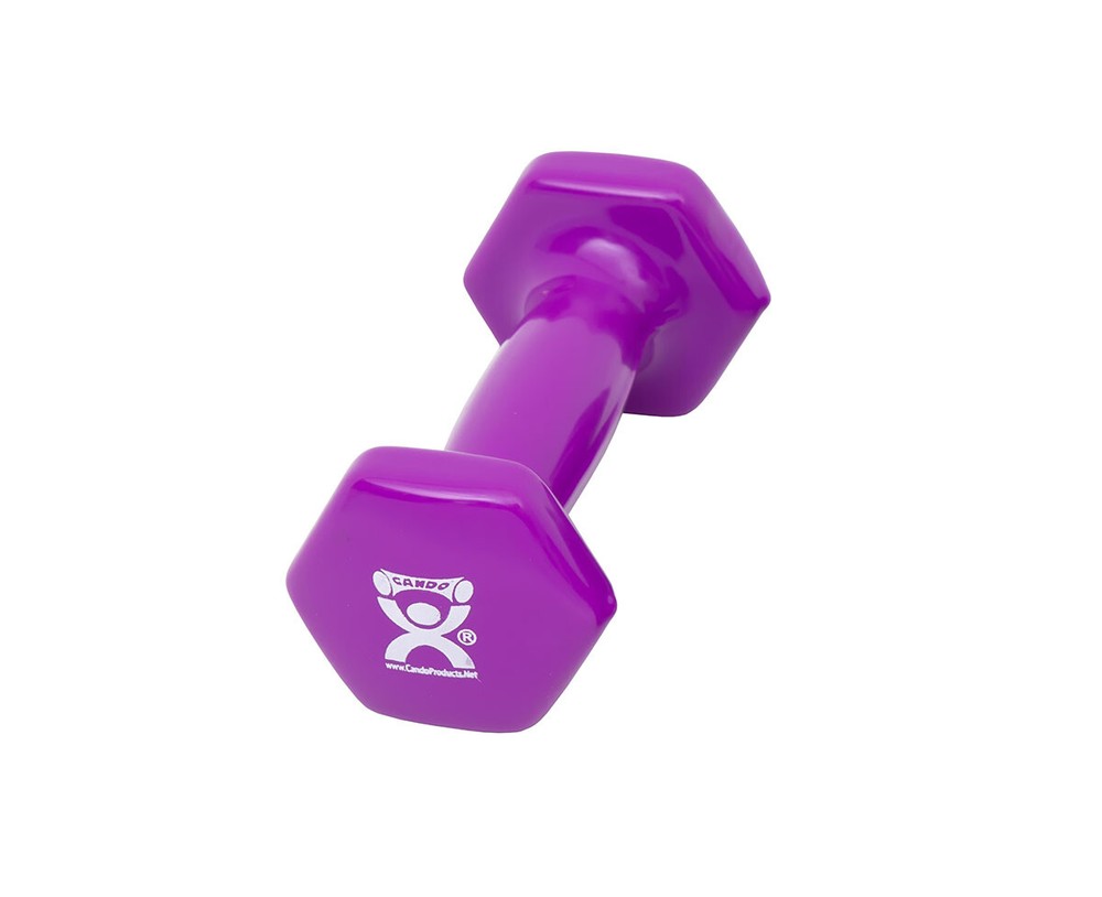 CanDo vinyl coated dumbbell – 2 lb – Violet, each