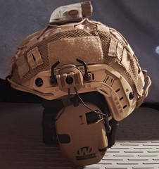 OD GREEN NIJ LEVEL IIIA TACTICAL HELMET WALKERS 24NRR EARMUFFS IFF INFORCE LIGHT