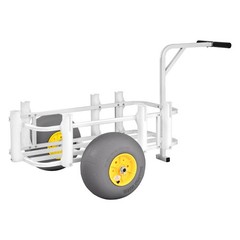 Uimoso Foldable Beach Fishing Cart, 200 lbs Capacity, Carbon Steel, 13 in Wheels