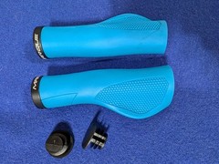 MARQUE Light Blue Ergo Clamp On Bike Handlebar Grips, Ergonomic