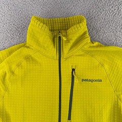 Patagonia R1 Pullover Mens Small Yellow Polartec Grid Fleece Quarter Zip 40109