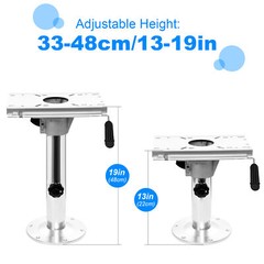 Adjustable Height Boat Seat Pedestal Boat Chair Base W/ Aluminum Slide Swivel