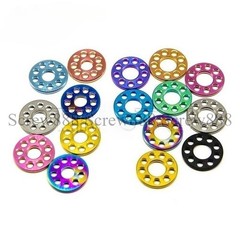 10pcs/lot Titanium Bolts Screws Washer M6M8 M10 Porous Drilled Spacer Ti Washers