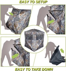 NEW 3 Person Hunting Blind Portable Ground Silent Windows Durable Tent Deer