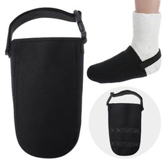 Cast Sock Cover for Foot, Non Slip Adjustable Toe Warmer, Black Nylon Walking