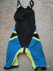Arena Women&rsquo;s Competitive Racing Kneeskin Swimsuit Size 28 Blue Black Green