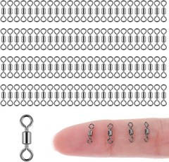 Rolling Barrel Swivel 42-330lb Fishing Swivels Solid Ring #1-#8,1/0-6/0 100PCS