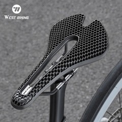 WEST BIKING Bicycle Saddle 3D Honeycomb Hollow MTB Road Bike Seat Cushion Orange