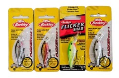 (4) Berkley Flicker Shad 4 Deep Diving Crankbaits 1/8 oz 1.6&Prime; 4 Colors In Set