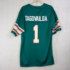 Unbranded Tua Tagovailoa Football Jersey Mens Size Medium Teal Aqua Number 1