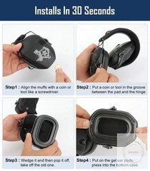 Upgraded Gel Ear Pads for Walker&rsquo;s Razor Earmuffs, Comfortable and Soft Replacem