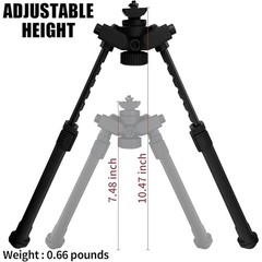7.5-10.6 Inch Adjustable Bipod MLOK Lightweight Stable Non-Slip Shock-Absorbing