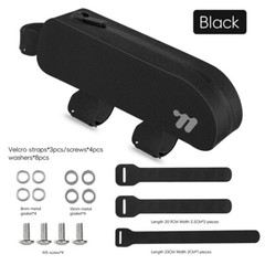 WEST BIKING Bicycle Bag Waterproof Bolt Strap Road Bike Top Tube Bag Black 0.7L