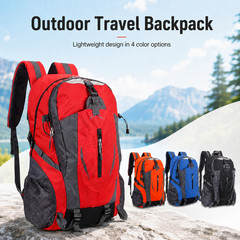 Heavy Duty Travel Backpack 40L Large Capacity Camping Hiking Rucksack Bag(BLACK)