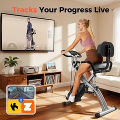 5-in-1 Folding Exercise Bike Indoor Stationary Cycling Bike 16 Resistance 330LB