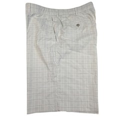 PGA Tour Golf Shorts 36 White Gray Grid Performance Stretch Activewear Mens