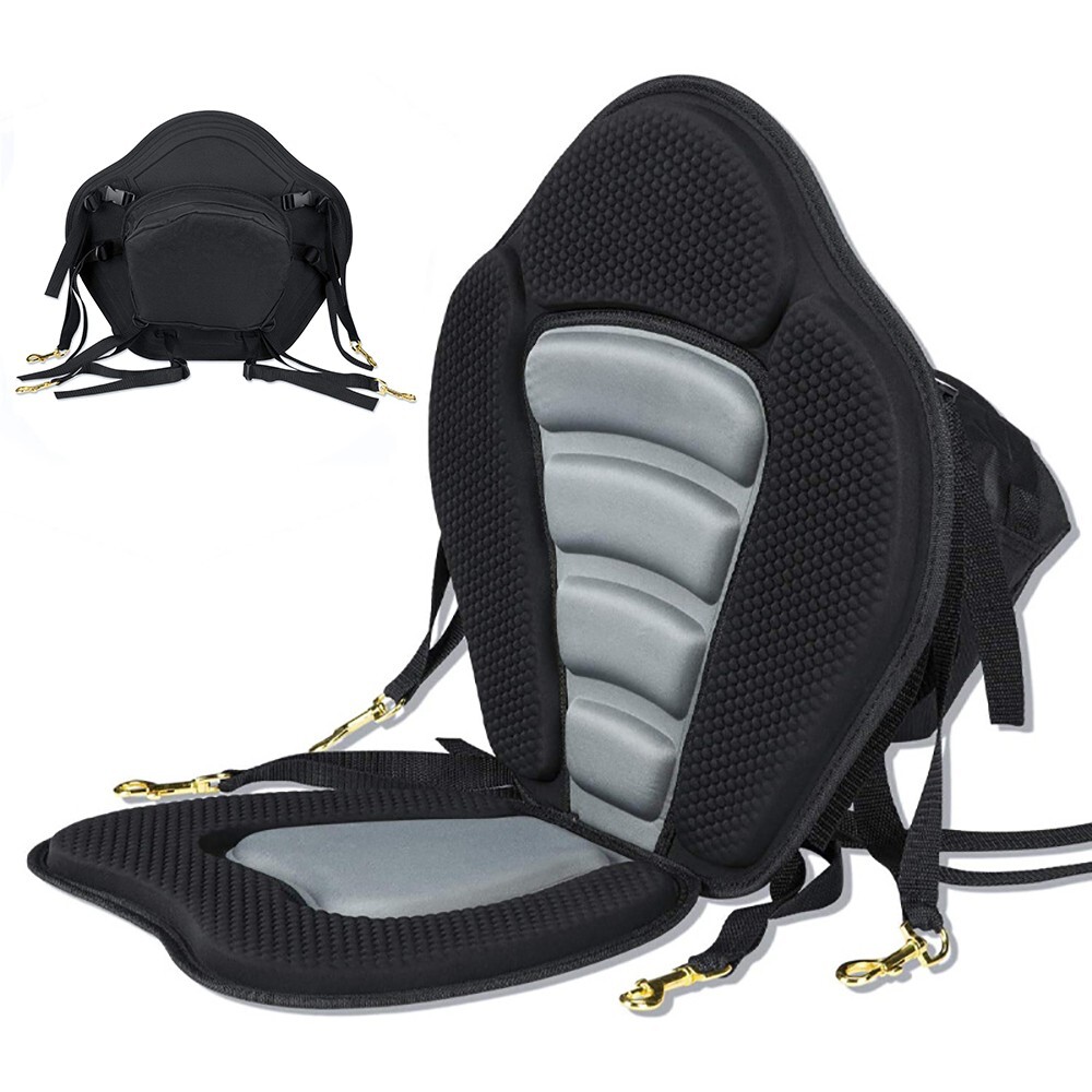 Universal Adjustable Detachable Comfortable Kayak Fishing Boat Seat w/Storage Ba