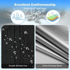 18 Ft Round Pool Cover with Reflective Strips, 420D Swimming Pool Cover for A…
