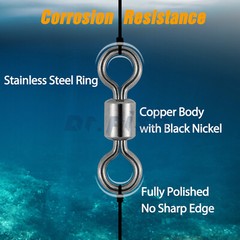 100/50pcs Rolling Barrel Swivels 20-330LB Fishing Swivel Solid Ring Lure Tackle