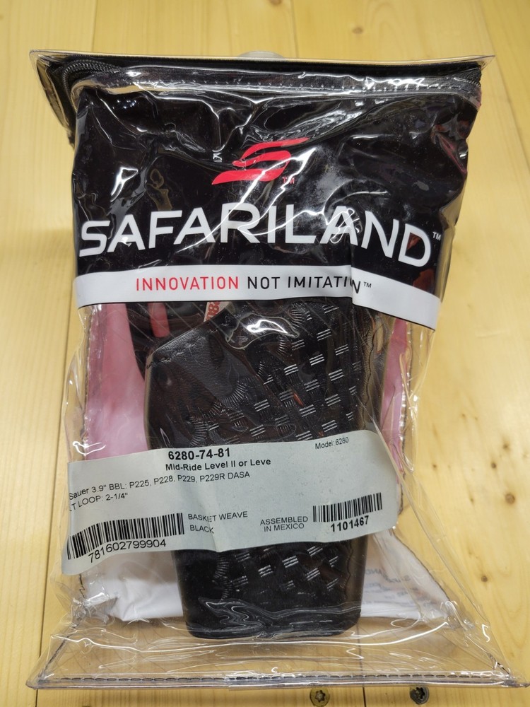 Safariland Duty Holster Black Sig 225 226 229 6280 Mid Ride Level 2 Retention RH