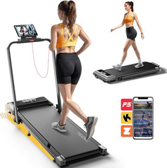 2 in 1 Foldable Walking Pad Treadmill with Incline for Home & Office Use
