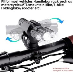 Universal 360° Rotating Bike Handlebar Flashlight Holder Clip Torch Mount Clamp