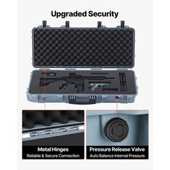 Uimoso Durable Waterproof Rifle Case with Customizable Foam Insert – Grey