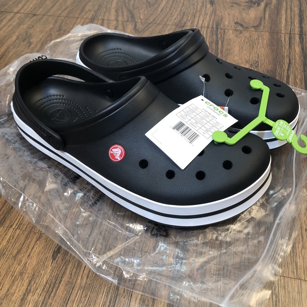 Clogs Crocs Crocband Black Mens 12 – 11016 001 Brand New in Plastic Bag