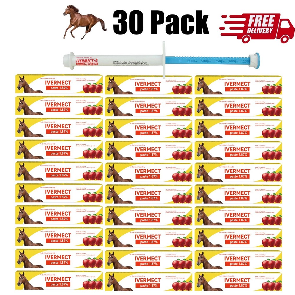 30 Pack In Box Paste Horse Dewormer Apple Flavor wormer EXP 1/2028 Free delivery