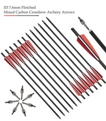 12X Crossbow Bolts 20Inch Carbon Arrows Led Lighted Nocks Crossbow Hunting Shoot