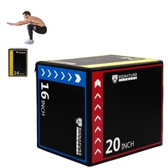 Signature Fitness 3-in-1 Foam Plyometric Box 16/20/24&Prime; Jump Gym Training Block