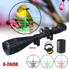 6-24x50AOEG Hunting Red Green Dual illuminated Mil-dot Adjustable Optical Scope