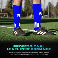 MediCaptain Mini Shin Guards Soccer – Built in Maxi (5.5 x 2.8 in), Blue