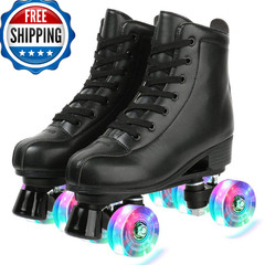 Gets Womens Roller Skates Light Up Wheels Artificial Leather Adjustable Double