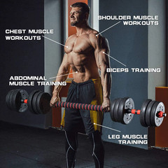 Adjustable Dumbbells, 10/20/ 30/ 40KG (23/44/67/89LB) 2IN1 SET – PVC AND CEMENT