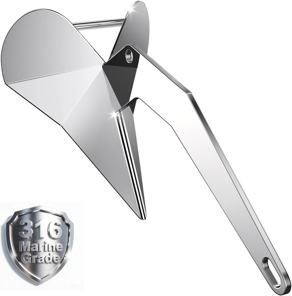 FUCNEN Delta Anchor 316 Stainless Steel Boat Anchor 11 lb/5kg Triangular Plow