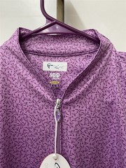 Greg Norman Lavender Hummingbird Print Tulip Short Sleeve Golf Polo Choose Size