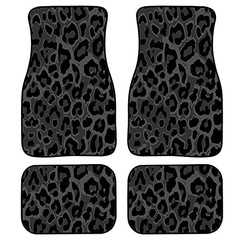 Auto Front & Rear Floor Mat for Women Men,Leopard Car Mats 4 Black Leopard