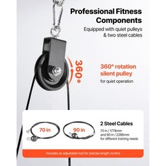Uimoso Pulley System 2 PC Gym Pulley with Steel Cables, 330 lbs Weight Capacity