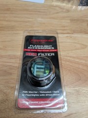 New Powertac 37mm Slip On Lens Color Flashlight Filter Red & Green 2 Piece