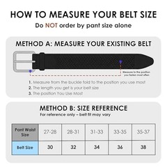 Genuine Leather Braided Belt for Men, 3.5cm Wide Stretch Woven Golf Belt,