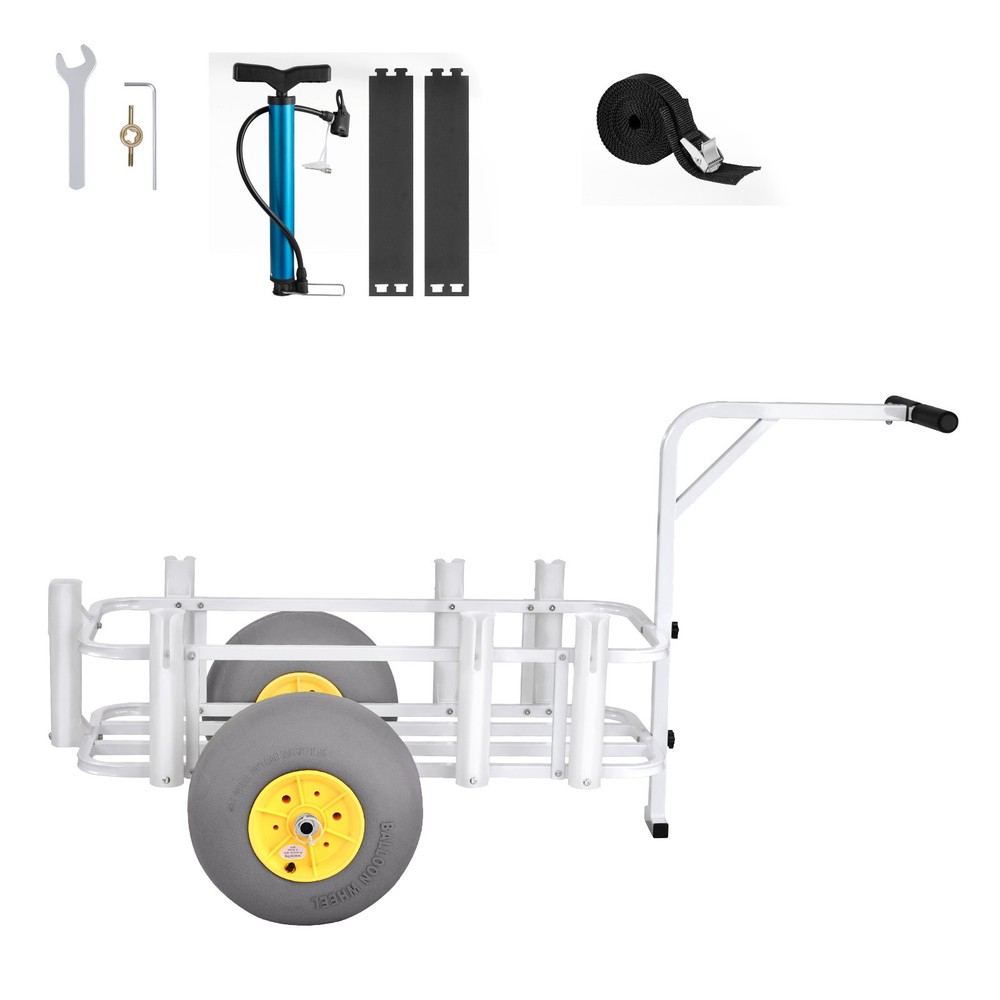 Uimoso Foldable Beach Fishing Cart, 200 lbs Capacity, Carbon Steel, 13 in Wheels