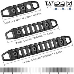 Hollow M-LOK / KeyMod Rail Section 3 7 11 Slot Picatinny Accessory Rail Sections