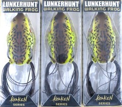 (3) Lunkerhunt Hollow Body Topwater 2 1/2&Prime; Walking Frog Woody 1/2 Oz Brand New