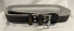 RDX Giant womens Leather Powerlifting Belt Double Pin Buckle Black XL 46.5 inch