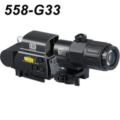 558 Holographic Red Green Reflex Sight Scope G33 G43 3X /G45 5X Magnifier Combo